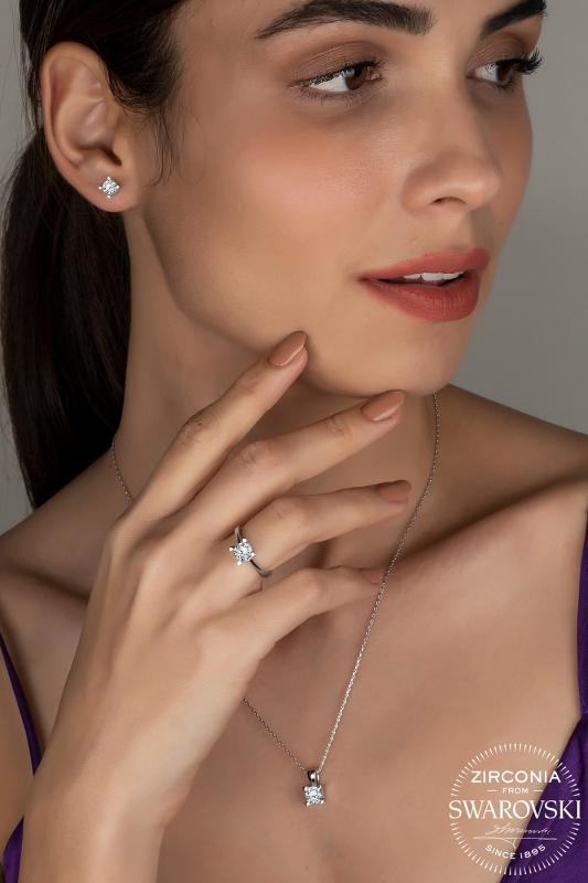 Union Zirconia Kadın 4 Tırnak Gümüş Set