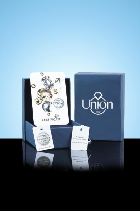 Union Crystal Kadın 12 mm Çerçeveli Gümüş Kolye