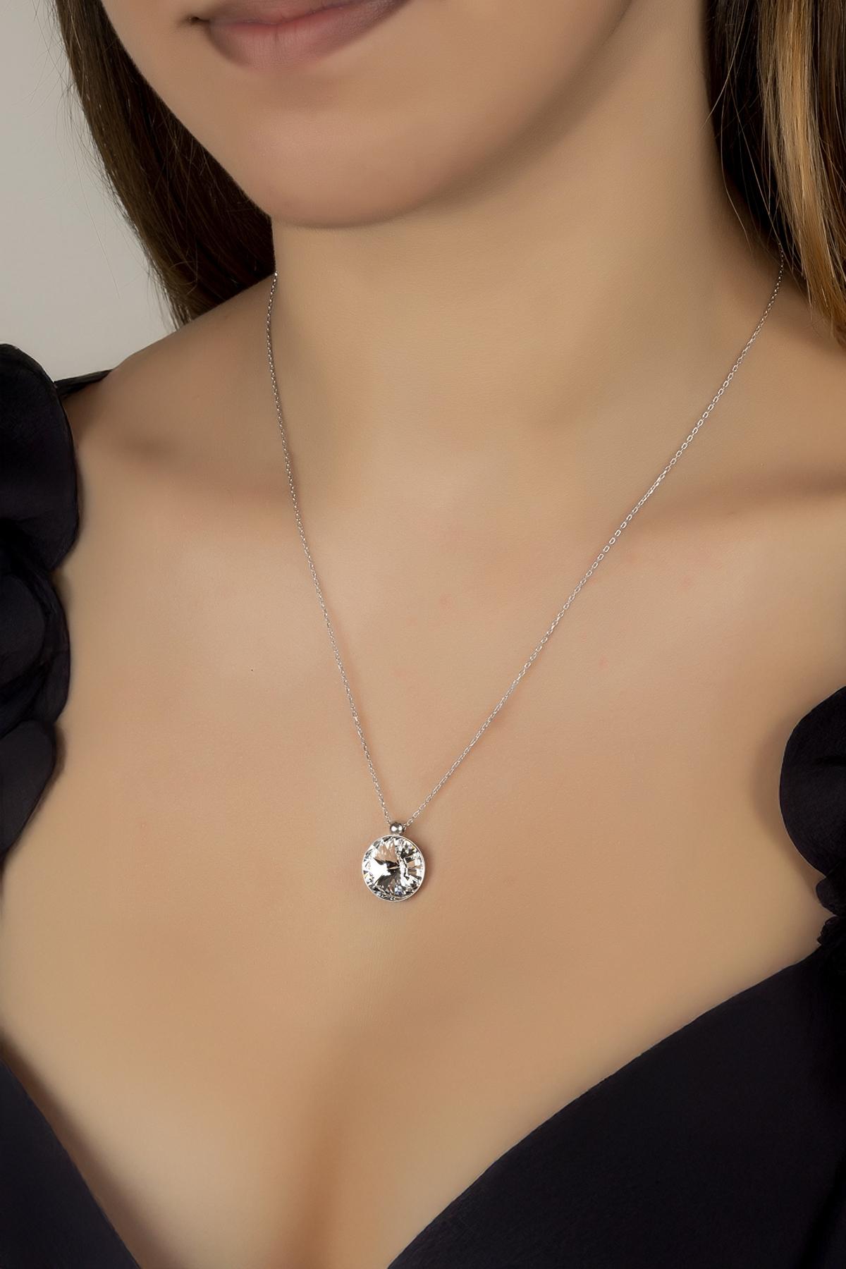 Union Crystal Kadın 14 mm Gümüş Kolye