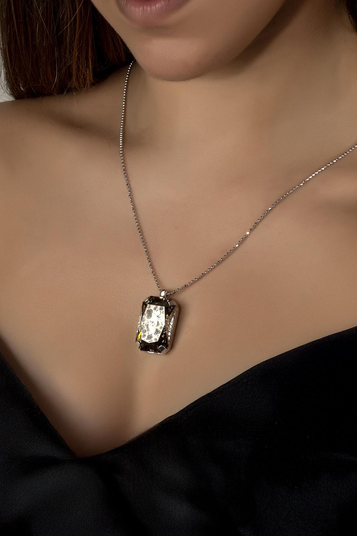 Union Crystal Kadın Panter Gümüş Kolye