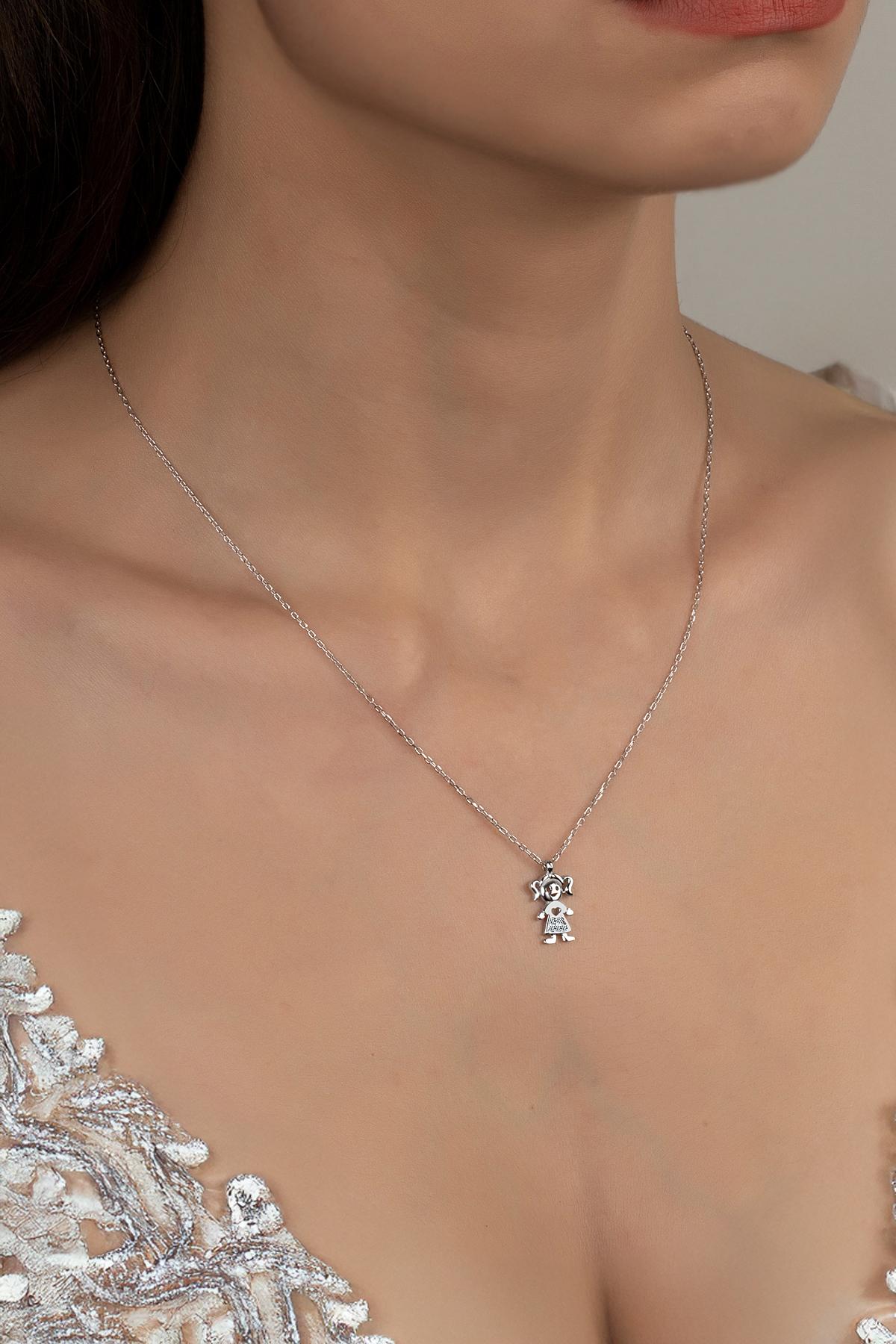 Union Zirconia Kadın Kız Çocuğu Gümüş Kolye