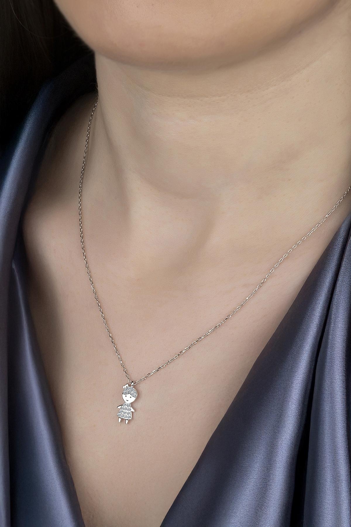 Union Zirconia Kadın Kız Çocuğu Gümüş Kolye