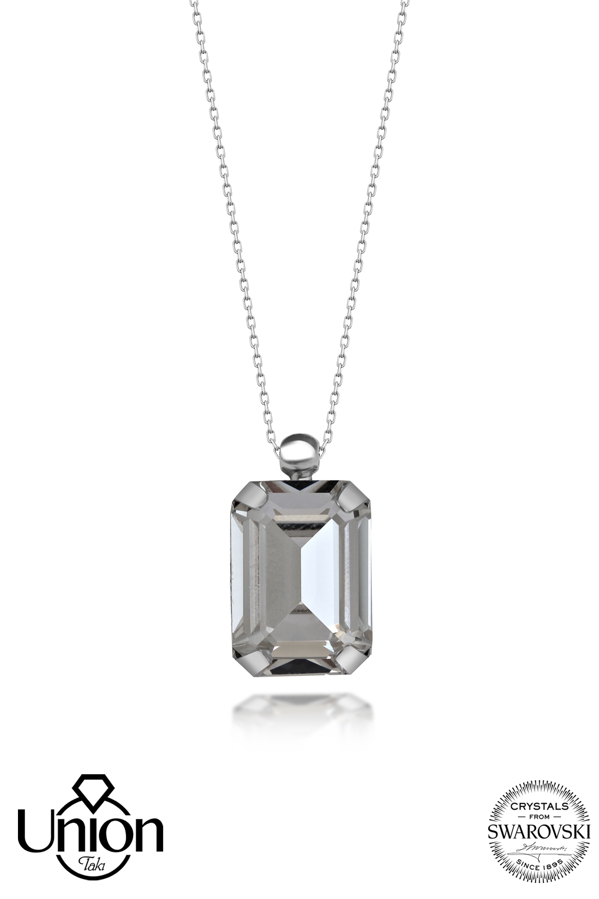 Union Crystal Kadın Octagon Gümüş Kolye