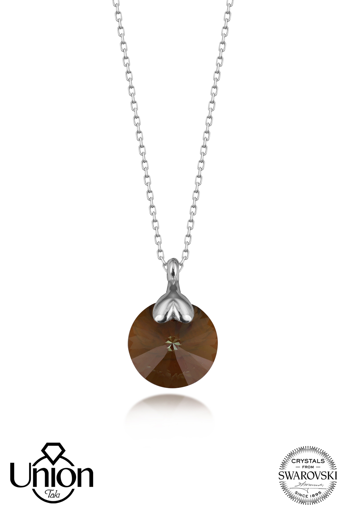 Union Crystal Kadın Brown Gümüş Kolye