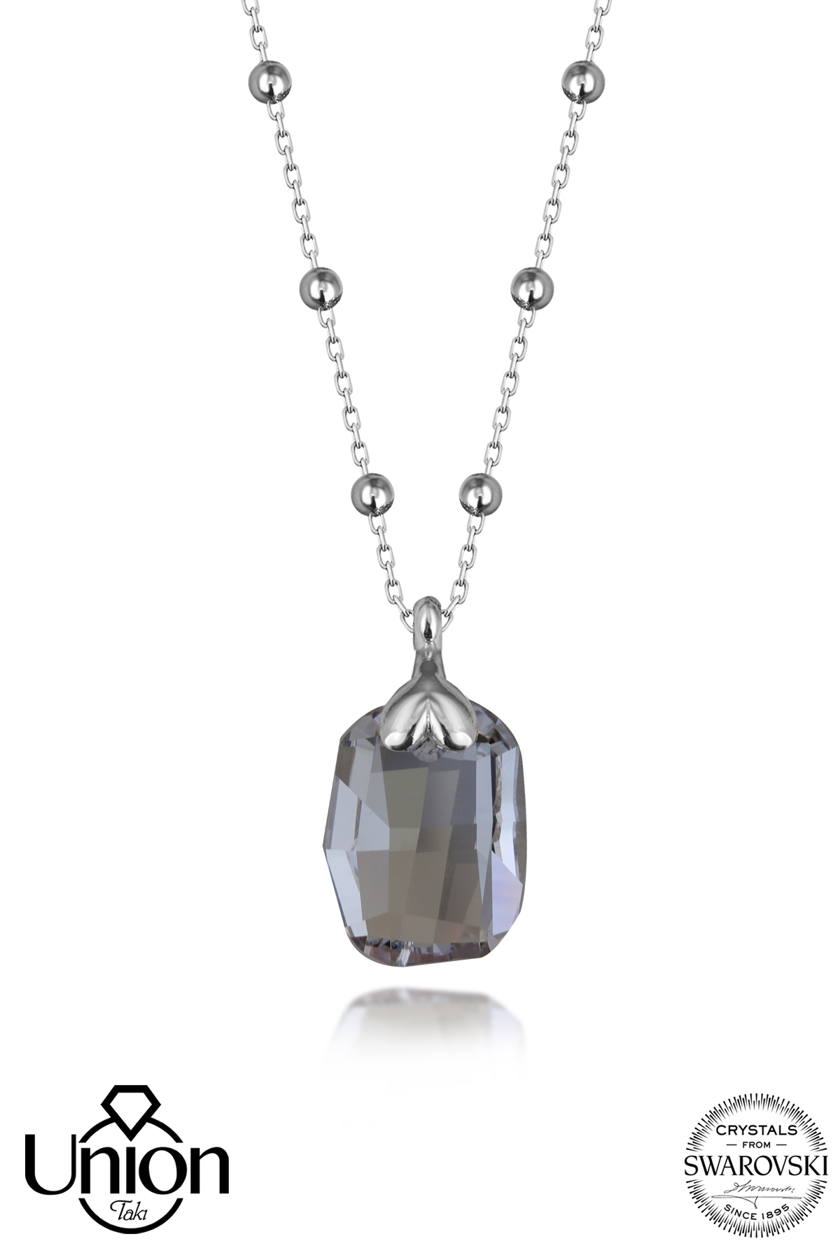 Union Crystal Kadın Oval Kesim Gümüş Kolye