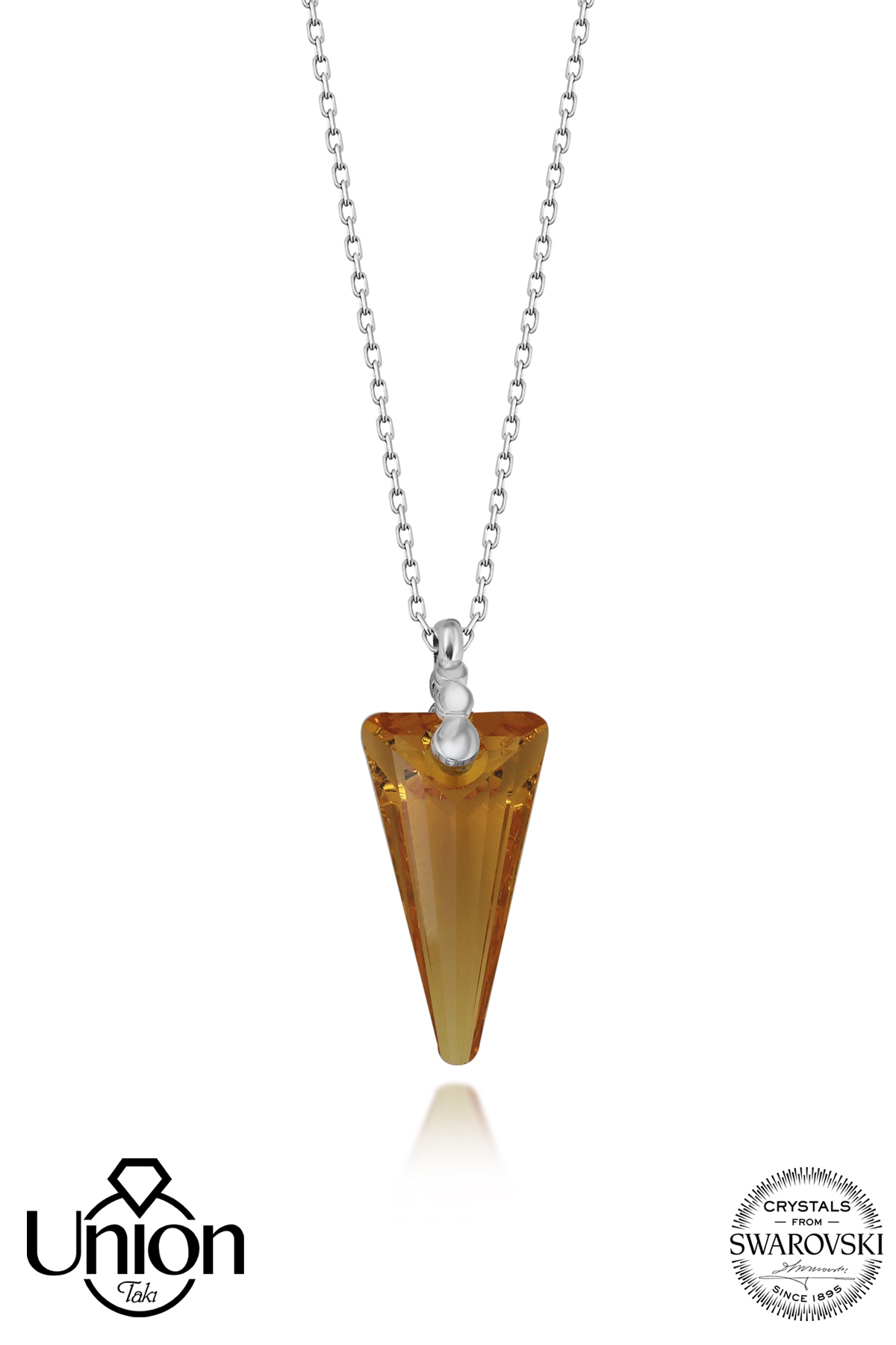 Union Crystal Kadın Topaz Üçgen Gümüş Kolye