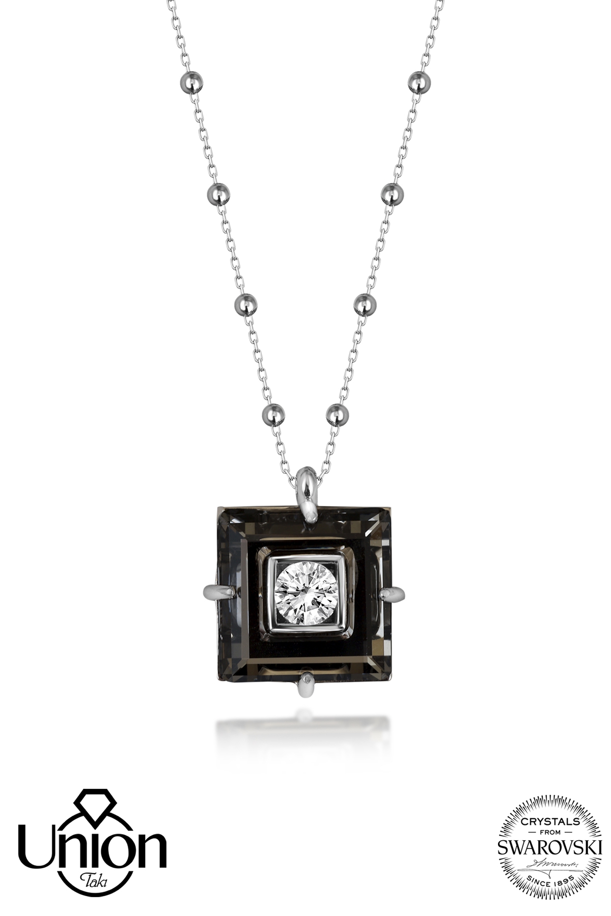Union Crystal Kadın Black Dıamond Gümüş Kolye