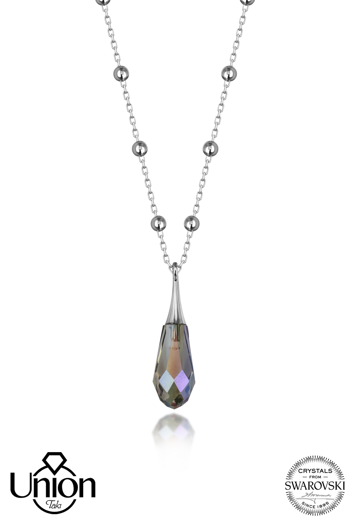 Union Crystal Kadın Metal Drop Gümüş Kolye