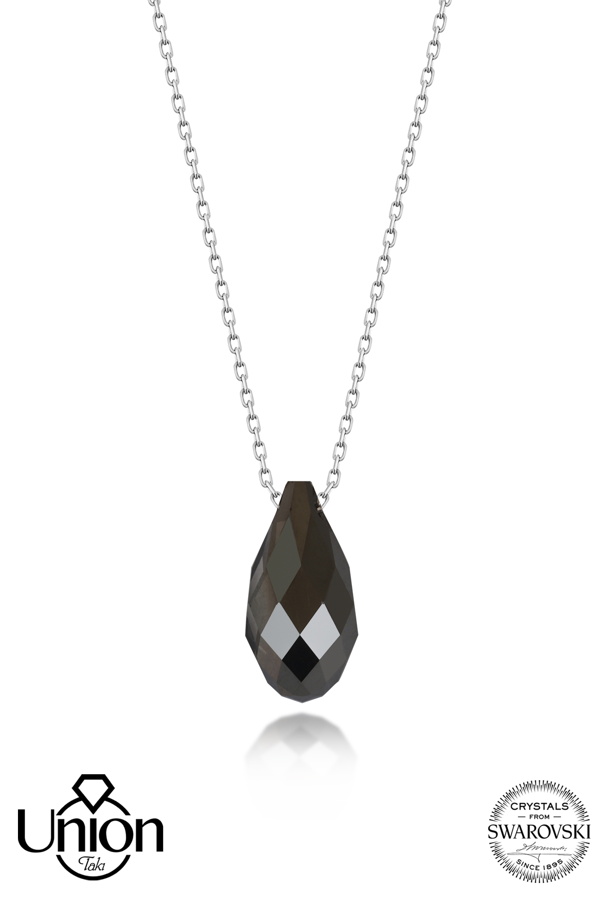 Union Crystal Kadın Black Drop Gümüş Kolye