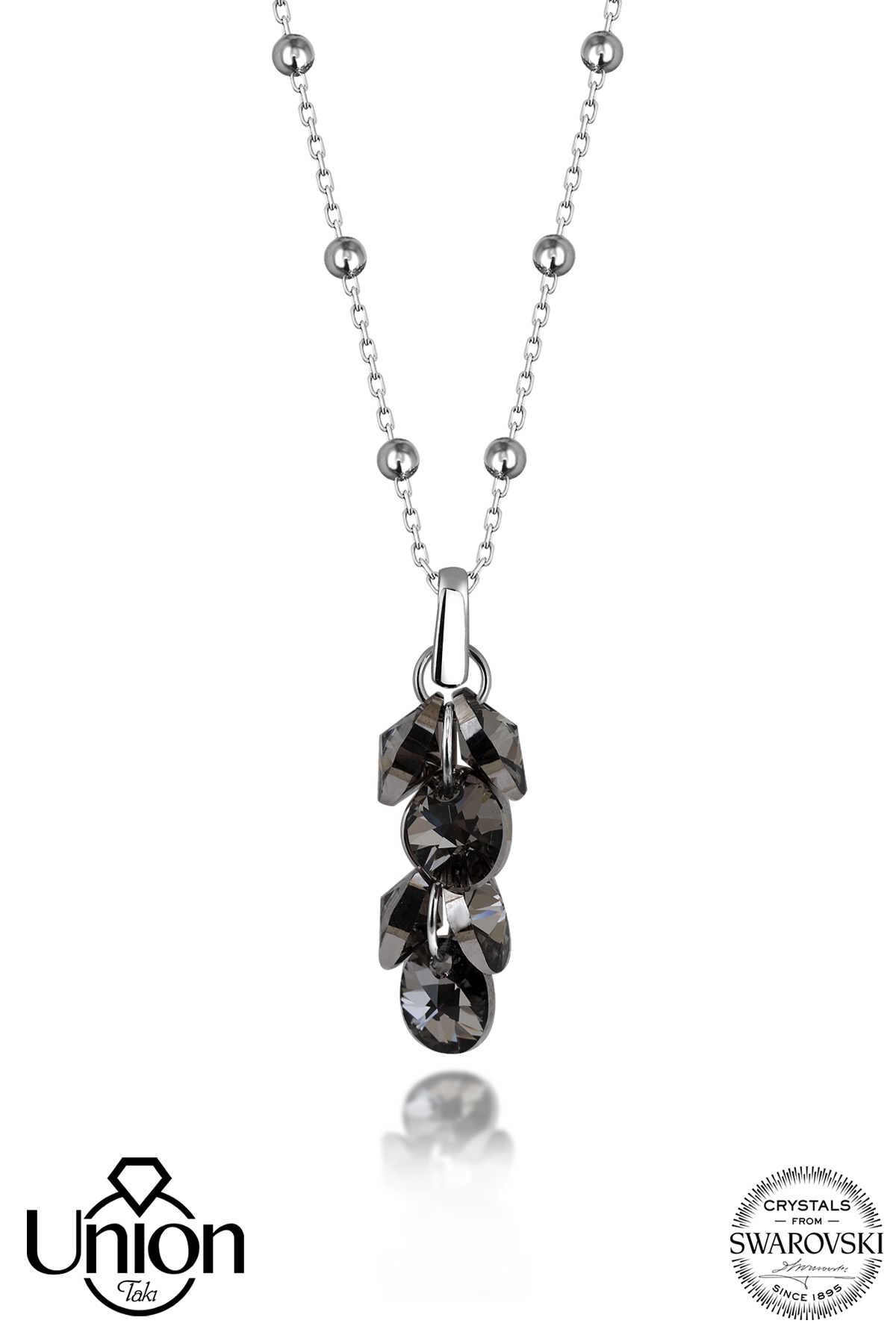 Union Crystal Kadın Black Shine Salkım Gümüş Kolye