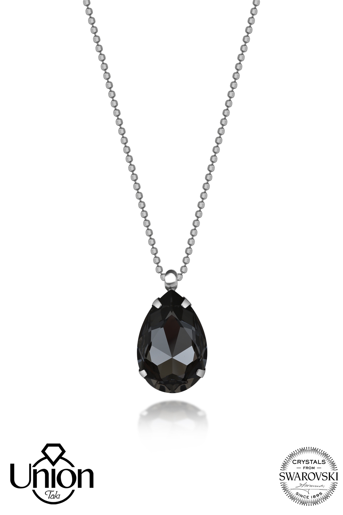 Union Crystal Kadın Black Diamond Damla Gümüş Kolye