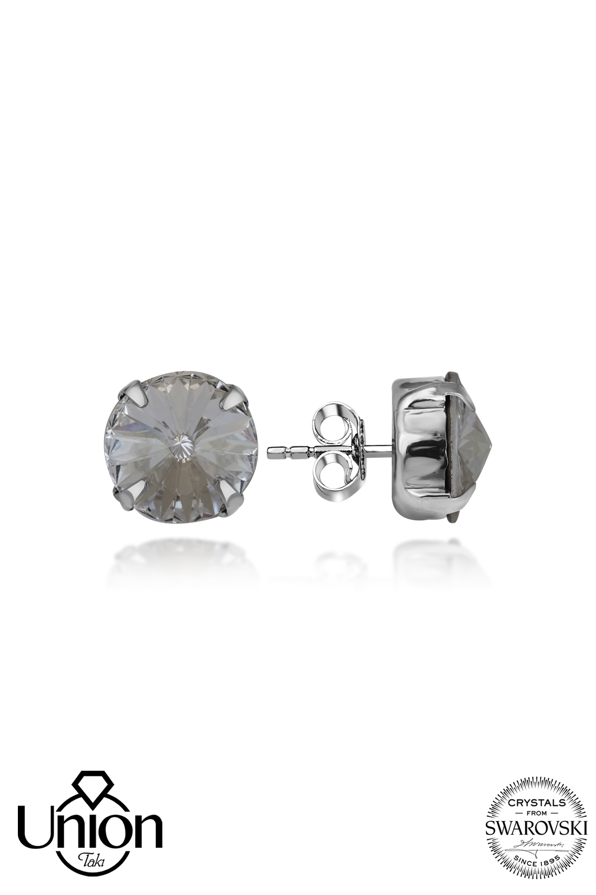 Union Crystal Kadın SS Tırnaklı Çivili Gümüş Küpe