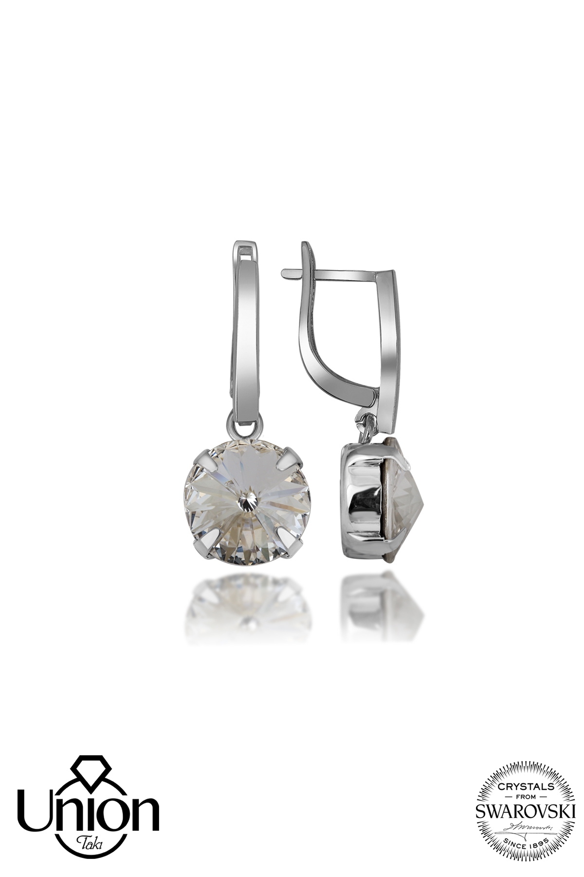 Union Crystal Kadın Beyaz Gümüş Küpe