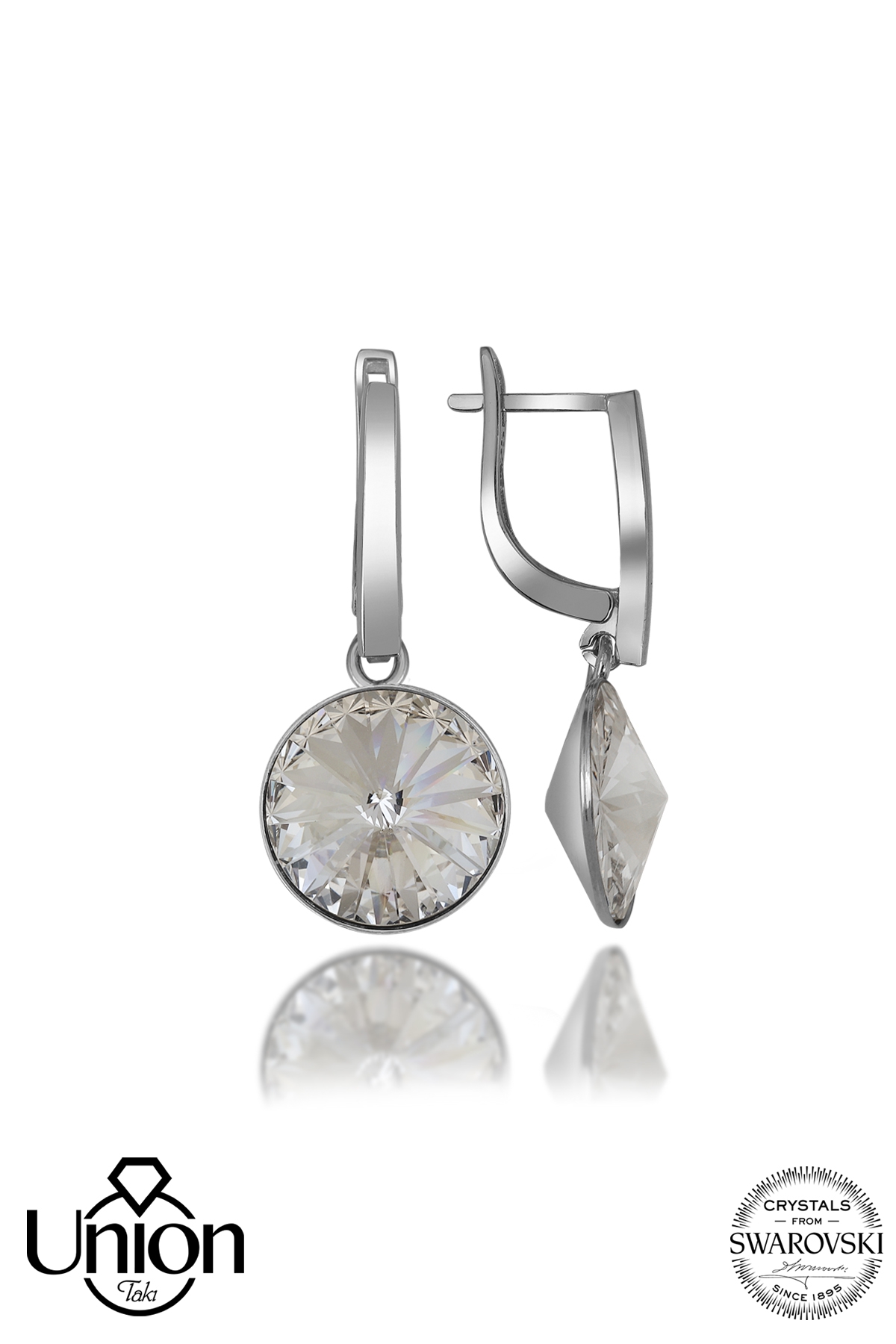 Union Crystal Kadın Beyaz Sallantılı Gümüş Küpe