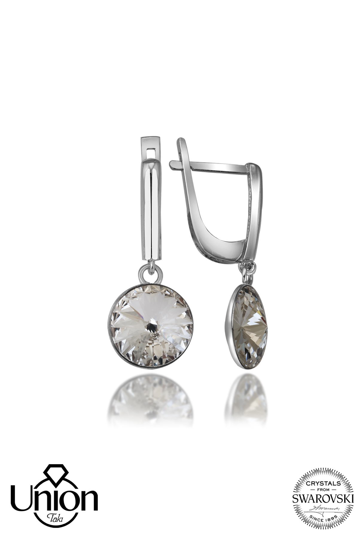 Union Crystal Kadın Beyaz Sallantılı Gümüş Küpe