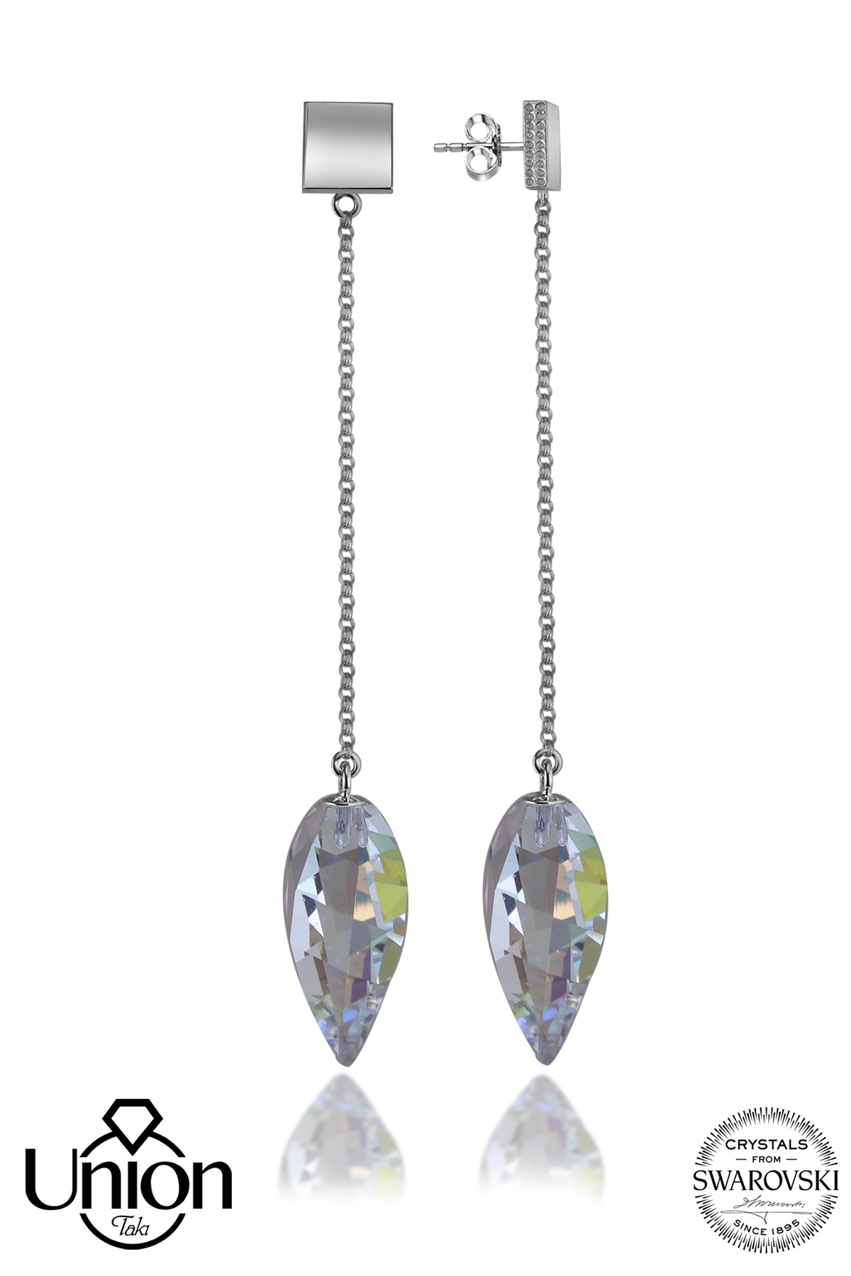 Union Crystal Kadın Parlak Özel Kesim Zirconia Kadın Gümüş Küpe