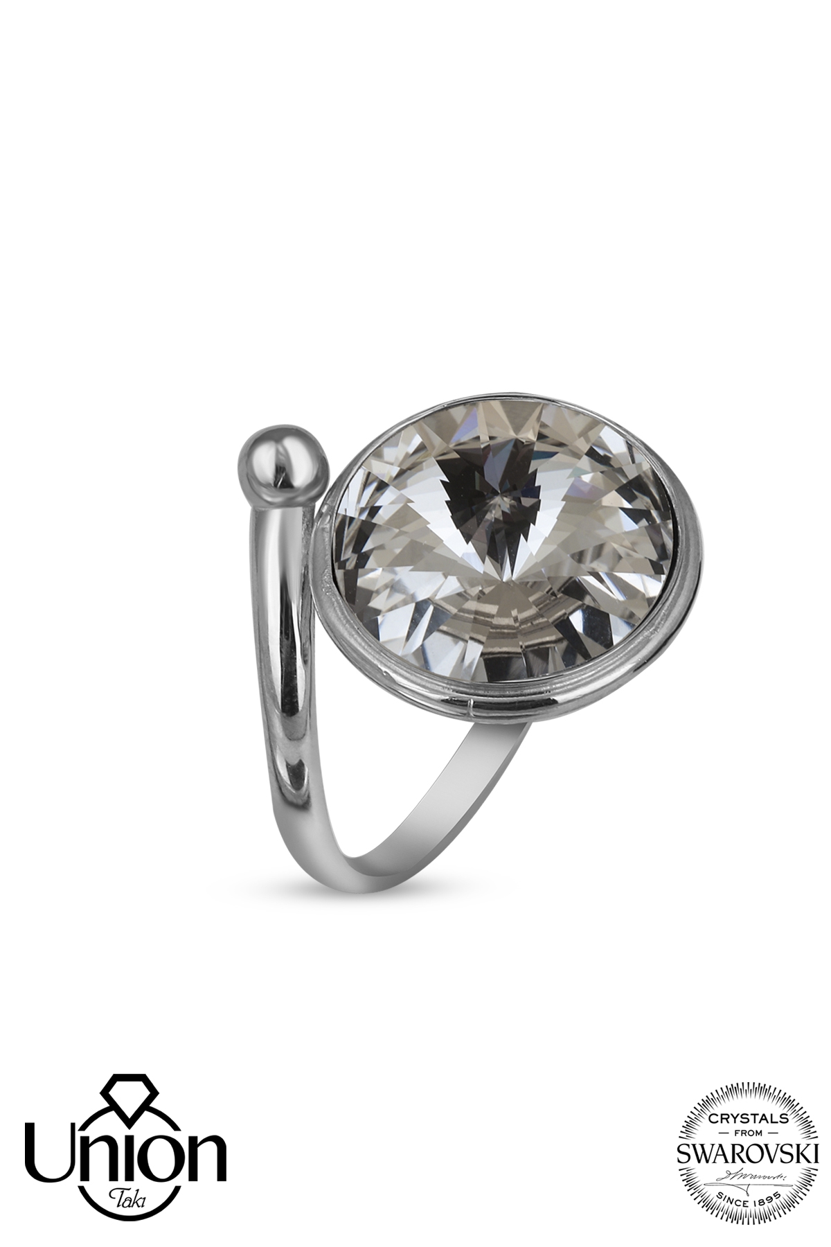 Union Crystal Kadın 14 mm Gümüş Yüzük