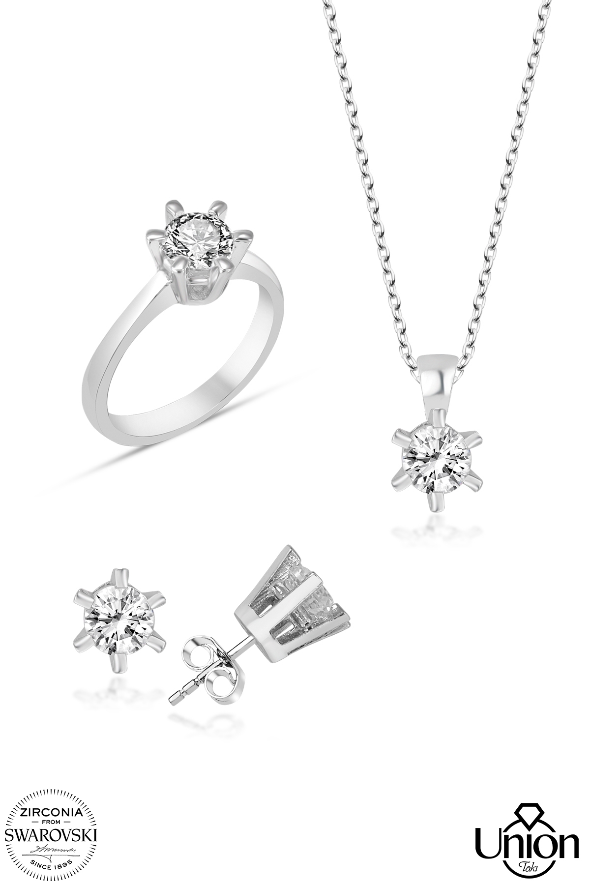 Union Zirconia Kadın 6 Tırnak Gümüş Set