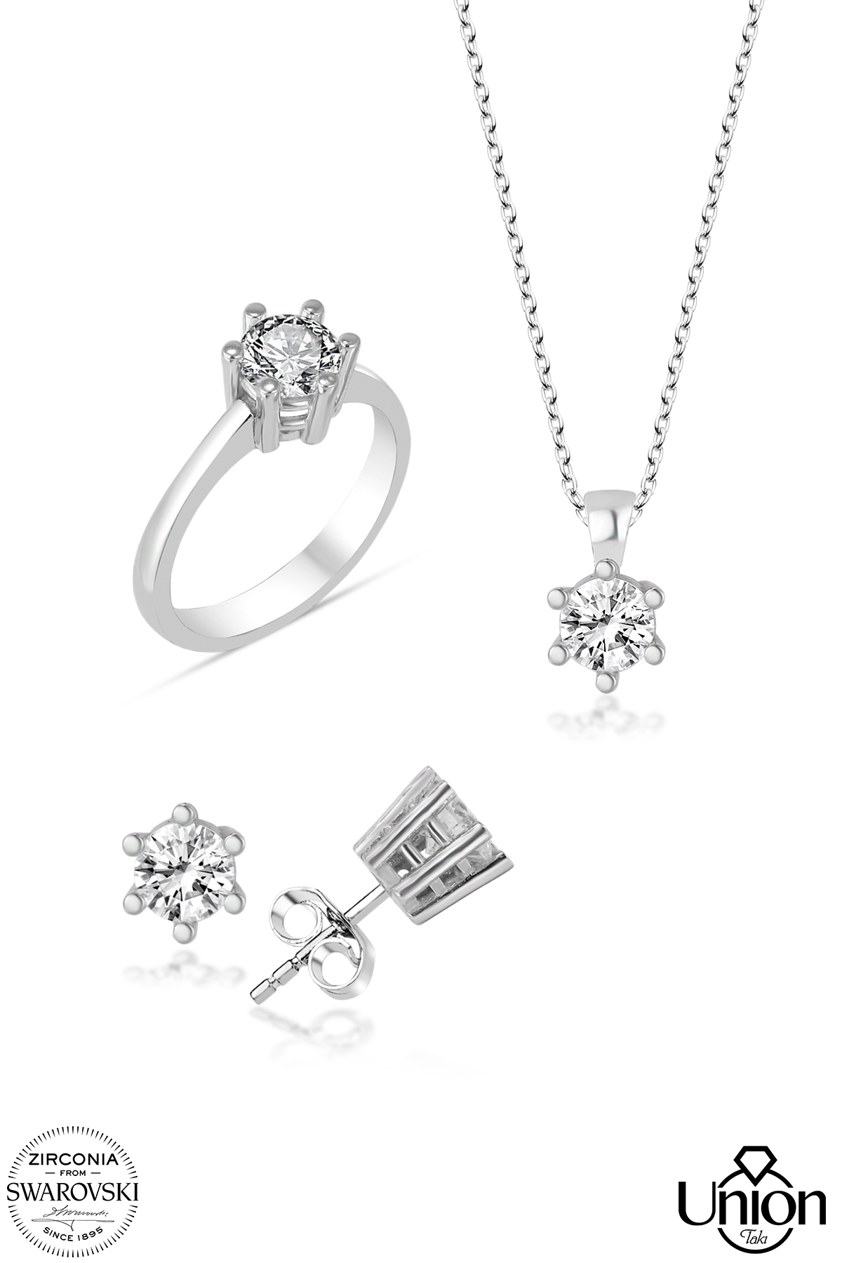 Union Zirconia Kadın 6 Tırnak Gümüş Set