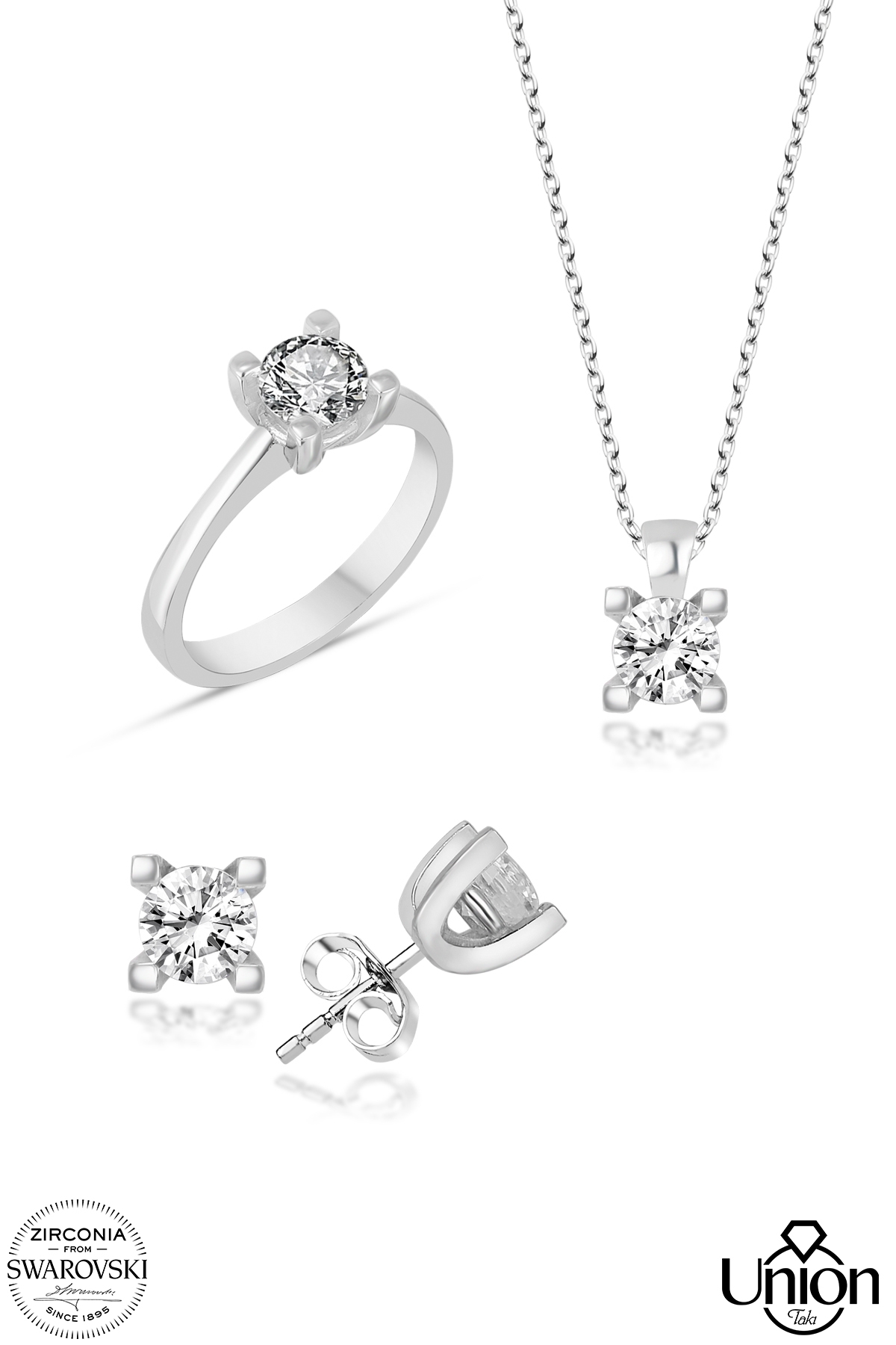 Union Zirconia Kadın 4 Tırnak Gümüş Set