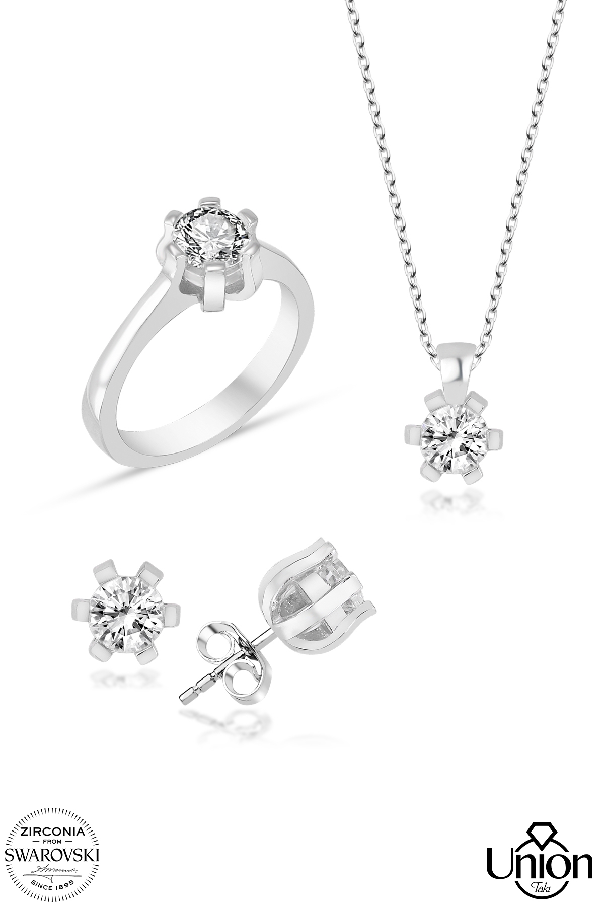 Union Zirconia Kadın 6 Tırnak Gümüş Set