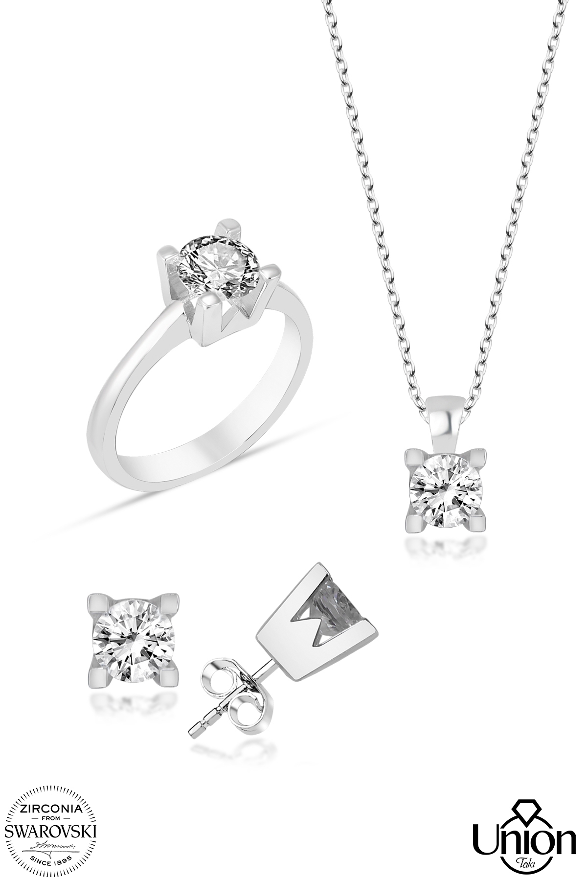 Union Zirconia Kadın 4 Tırnak Gümüş Set
