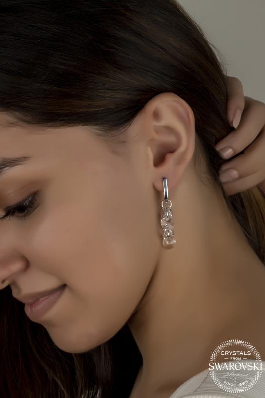 Union Crystal Kadın Salkım Gümüş Küpe