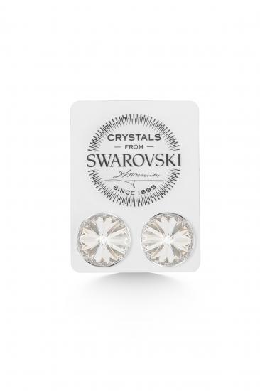 Union Crystal Kadın Silver Shade Taşlı 12mm Çivili Gümüş Küpe