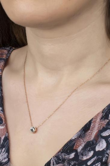 Union Crystal Kadın Pırlanta Montür Rose Gümüş Kolye