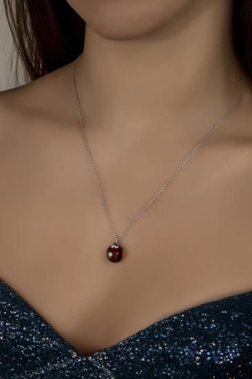Union Crystal Kadın Brown Gümüş Kolye