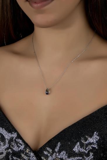 Union Crystal Kadın Blue Drop Gümüş Kolye