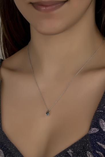 Union Crystal Kadın Parlak Drop Gümüş Kolye