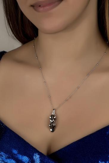 Union Crystal Kadın Black Shine Salkım Gümüş Kolye
