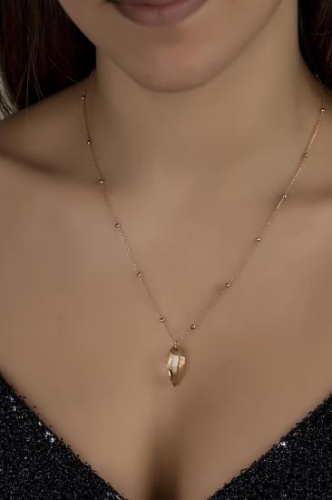 Union Crystal Kadın Golden Shadow Rose Gümüş Kolye