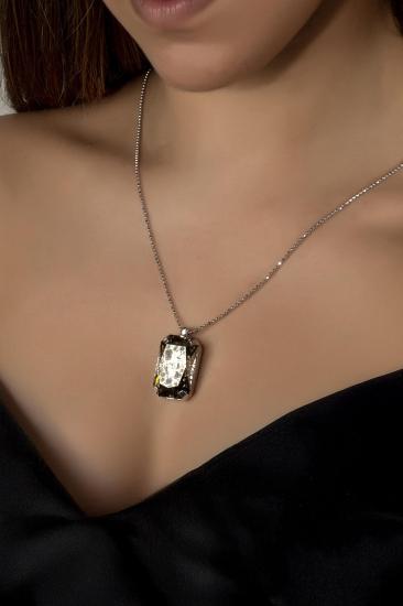 Union Crystal Kadın Panter Gümüş Kolye