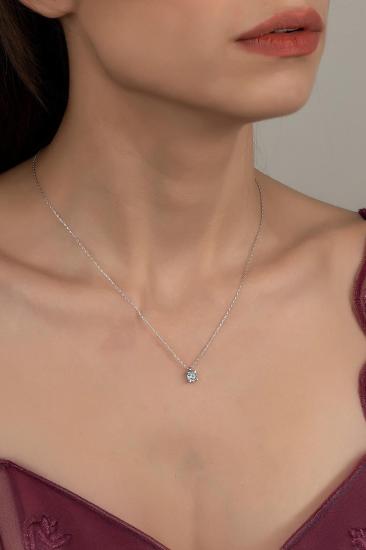 Union Zirconia Kadın Pırlanta Montür Gümüş Kolye