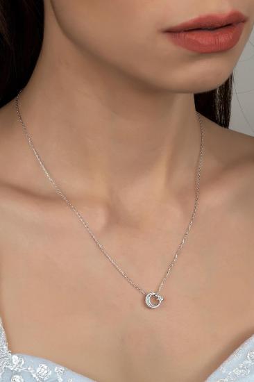 Union Zirconia Kadın Türk Bayrağı Gümüş Kolye