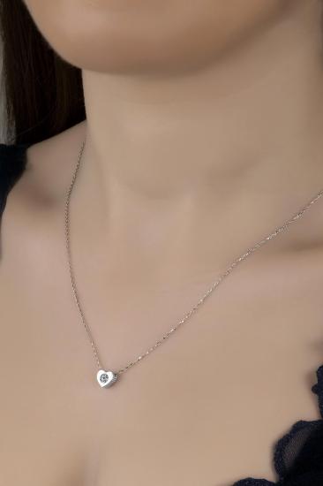 Union Zirconia Kadın Minimal Kalp Gümüş Kolye