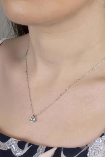 Union Zirconia Kadın 4 Tırnak Gümüş Kolye