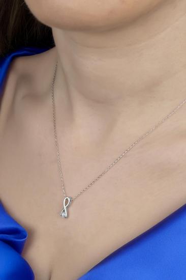 Union Zirconia Kadın Pırlanta Montür Tektaş Gümüş Kolye
