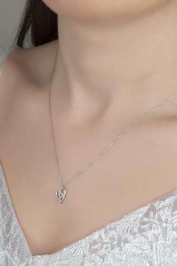 Union Zirconia Kadın Mini Kalp Gümüş Kolye