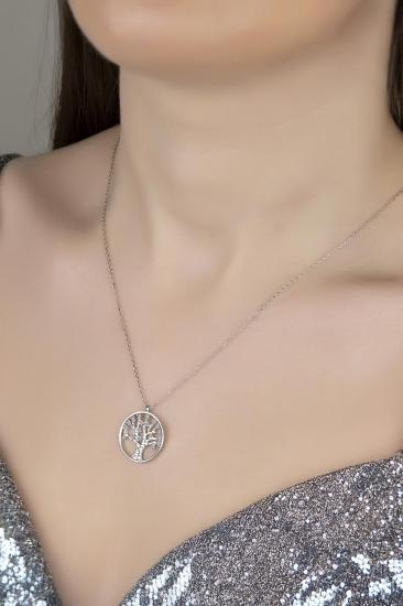 Union Zirconia Kadın Hayat Ağacı Gümüş Kolye