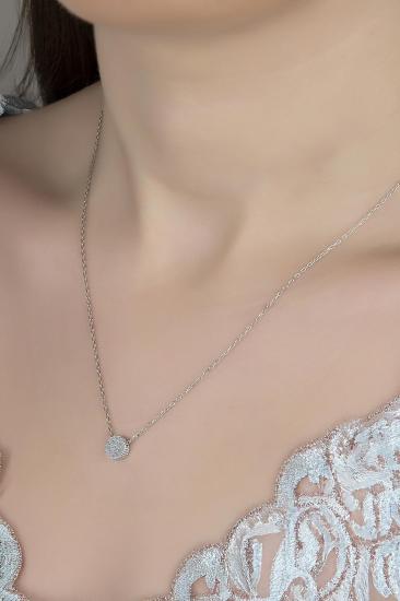 Union Zirconia Kadın Pırlanta Montür Gümüş Kolye