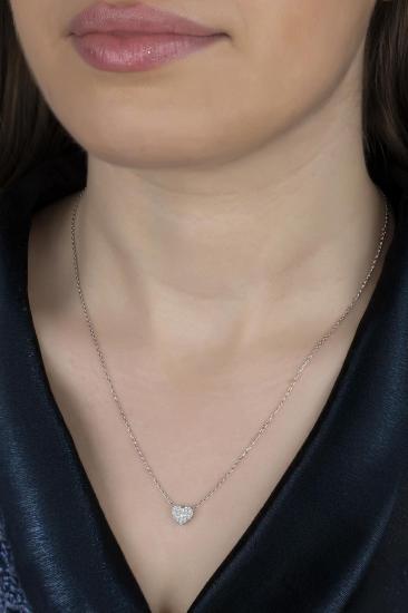 Union Zirconia Kadın Kalp Montür Gümüş Kolye
