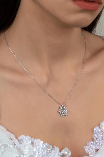 Union Zirconia Kadın Kar Tanesi Gümüş Kolye