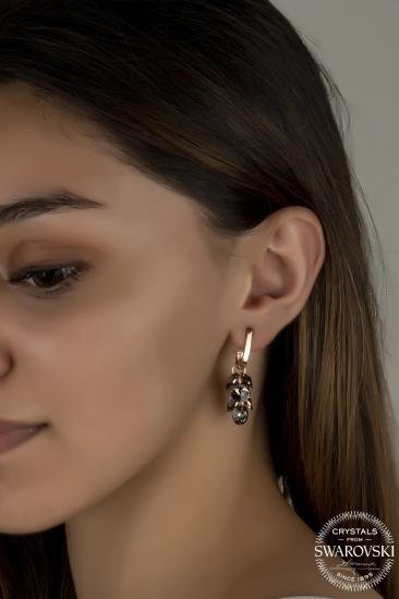 Union Crystal Kadın Salkım Rose Gümüş Küpe