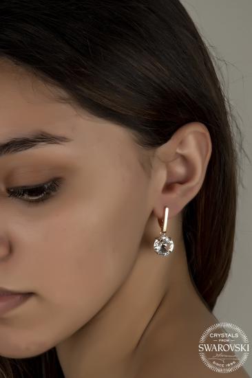 Union Crystal Kadın Beyaz Rose Gümüş Küpe