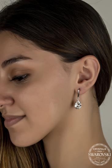 Union Crystal Kadın Beyaz Tırnaklı Damla Gümüş Küpe