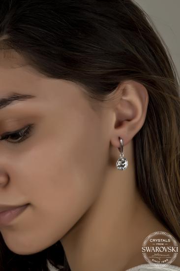 Union Crystal Kadın Beyaz Sallantılı Gümüş Küpe