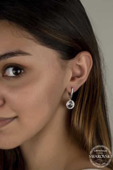 Union Crystal Kadın Beyaz Sallantılı Gümüş Küpe